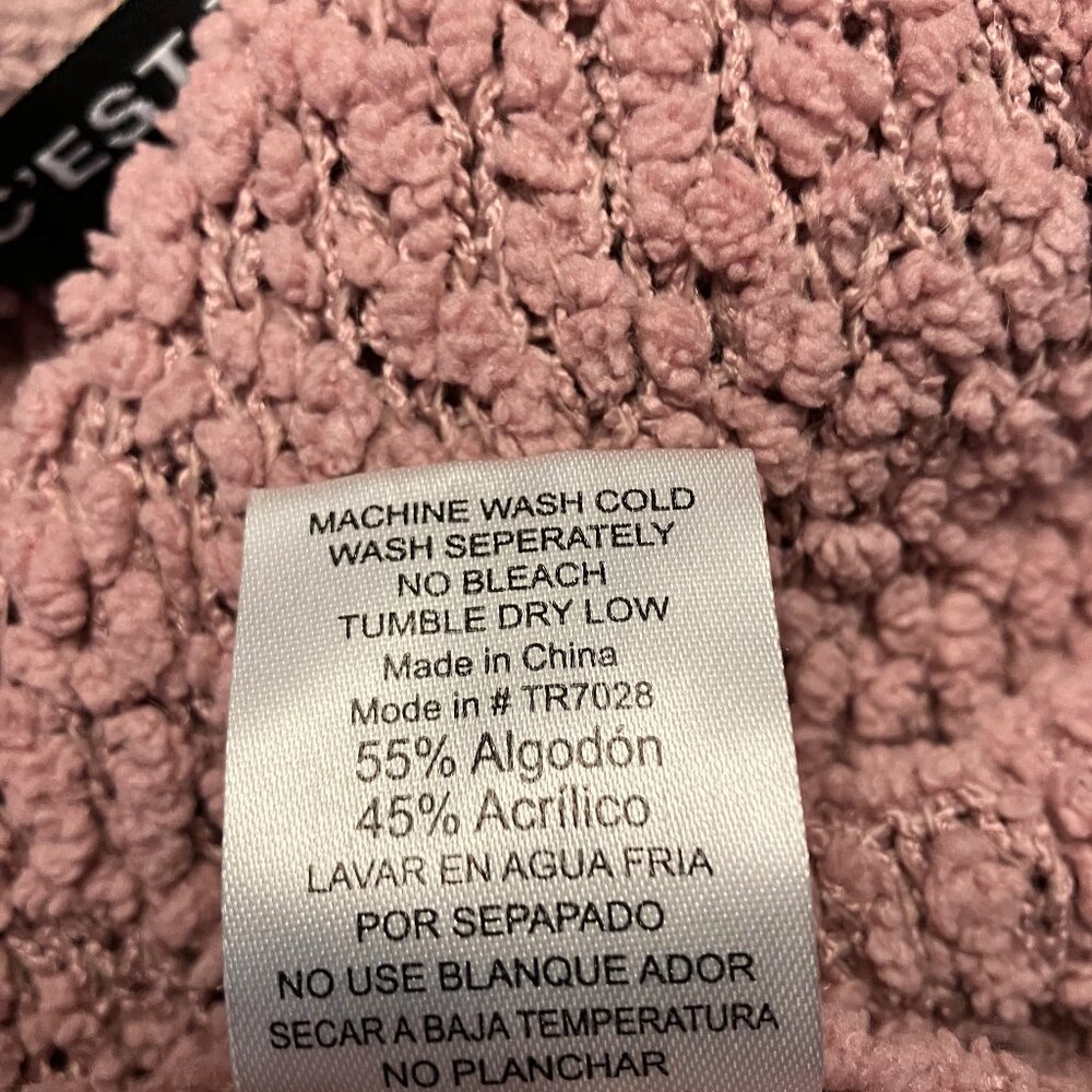 C'est Toi Tricot Open Front Cardigan Sweater Dusty Pink Size Medium๐ - Picture 4 of 7